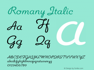 Romany Italic Version 1.15图片样张