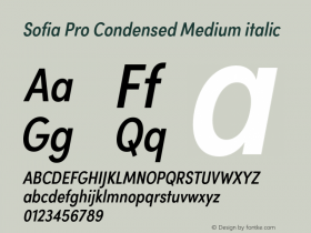 Sofia Pro Condensed Medium italic Version 4.0图片样张