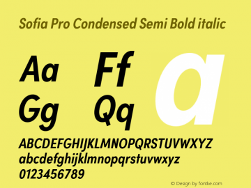 Sofia Pro Condensed Semi Bold italic Version 4.0图片样张