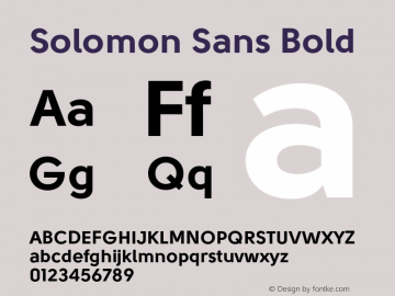 Solomon Sans Bold Version 1.000;PS 001.000;hotconv 1.0.88;makeotf.lib2.5.64775图片样张