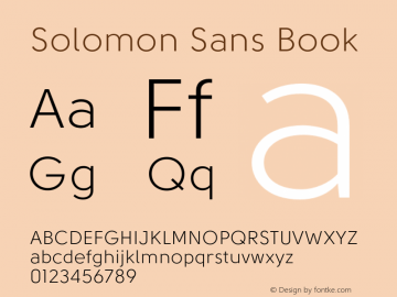 Solomon Sans Book Version 1.000;PS 001.000;hotconv 1.0.88;makeotf.lib2.5.64775图片样张