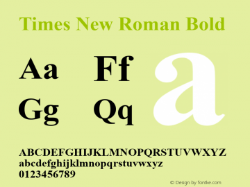 Times New Roman Bold Version 6.87m图片样张