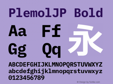 PlemolJP Bold Version 1.2.0 ; ttfautohint (v1.8.3) -l 6 -r 45 -G 200 -x 14 -D latn -f none -m 