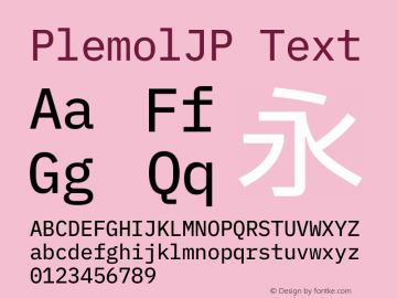 PlemolJP Text Version 1.2.0 ; ttfautohint (v1.8.3) -l 6 -r 45 -G 200 -x 14 -D latn -f none -m 