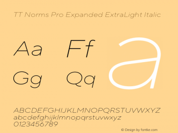 TT Norms Pro Expanded ExtraLight Italic Version 3.000.12072021图片样张