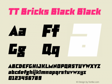 TT Bricks Black Italic Version 1.100图片样张