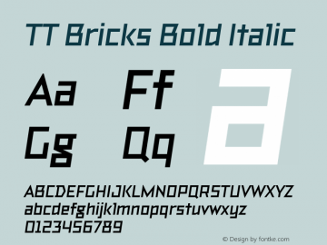 TT Bricks Bold Italic Version 1.100图片样张