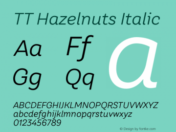 TT Hazelnuts Italic Version 1.010.08122020图片样张
