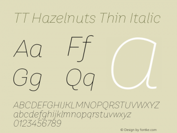 TT Hazelnuts Thin Italic Version 1.010.08122020图片样张