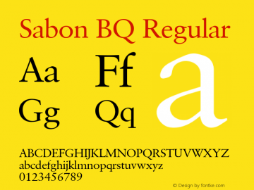 Sabon BQ Regular 001.000 Font Sample