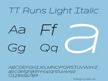 TT Runs Light Italic Version 1.100.18052021图片样张