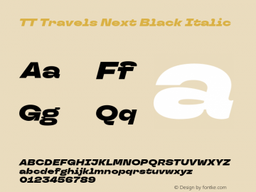 TT Travels Next Black Italic Version 1.000.28062021图片样张