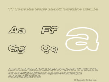 TT Travels Next Black Outline Italic Version 1.000.28062021图片样张