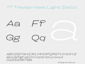 TT Travels Next Light Italic Version 1.000.28062021图片样张