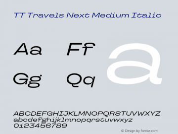 TT Travels Next Medium Italic Version 1.000.28062021图片样张