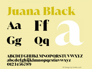 Juana Black Version 1.001;hotconv 1.0.109;makeotfexe 2.5.65596图片样张