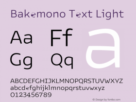 Bakemono Text Light Version 2.000图片样张