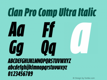 Clan Pro Comp Ultra Italic Version 7.600, build 1030, FoPs, FL 5.04图片样张