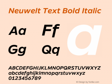 Neuwelt Text Bold Italic Version 1.00, build 19, g2.6.2 b1235, s3图片样张