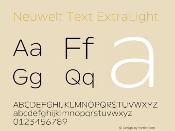 Neuwelt Text ExtraLight Version 1.00, build 19, g2.6.2 b1235, s3图片样张