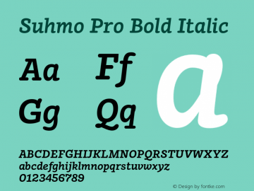 Suhmo Pro Bold Italic Version 7.60图片样张