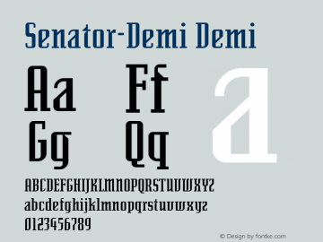 Senator-Demi Demi Version 1.00 Font Sample