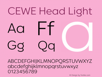 CEWE Head Light Version 1.000;hotconv 1.0.109;makeotfexe 2.5.65596图片样张