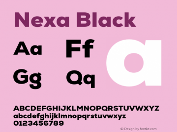 Nexa Black Version 2.000;hotconv 1.0.109;makeotfexe 2.5.65596图片样张