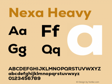 Nexa Heavy Version 2.000;hotconv 1.0.109;makeotfexe 2.5.65596图片样张