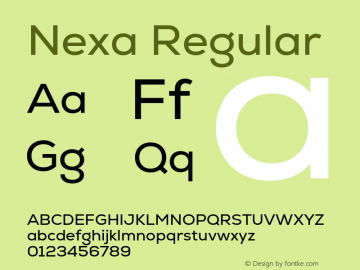 Nexa Regular Version 2.000;hotconv 1.0.109;makeotfexe 2.5.65596图片样张