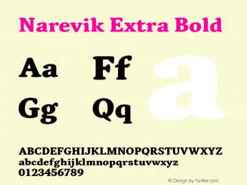 Narevik Extra Bold Version 001.000图片样张