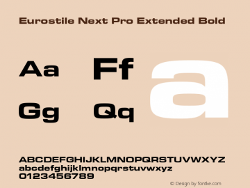 Eurostile Next Pro Ext Bold Version 2.00图片样张