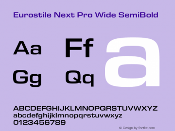 Eurostile Next Pro Wide SmBd Version 1.00图片样张