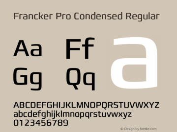 FranckerPro-CondensedReg Version 1.01图片样张