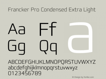 FranckerPro-CondensedXLight Version 1.01图片样张