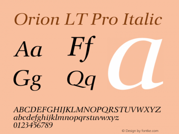 OrionLTPro-Italic Version 1.00图片样张