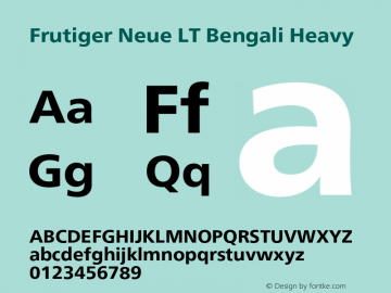 Frutiger Neue LT Bengali Heavy Version 1.00图片样张