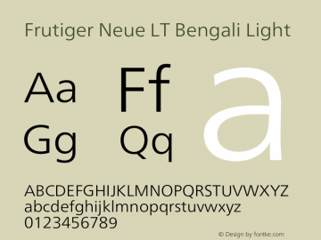 Frutiger Neue LT Bengali Light Version 1.00图片样张