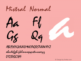 Mistral Normal 1.0 Thu Nov 19 12:41:00 1992 Font Sample