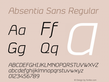 Absentia Sans Italic Light Version 1.00图片样张