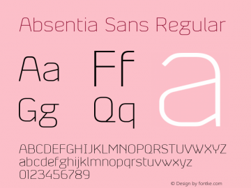Absentia Sans Thin Version 1.00图片样张