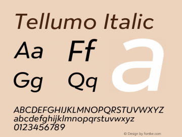 Tellumo Italic Version 1.00图片样张