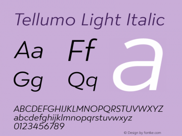 Tellumo Light Italic Version 1.00图片样张