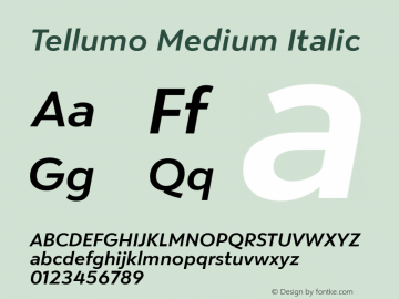 Tellumo Medium Italic Version 1.00图片样张