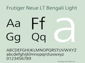 Frutiger Neue LT Bengali Light Version 1.00图片样张