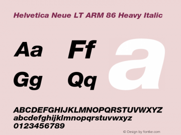 Helvetica Neue LT ARM 86 Hv It Version 1.00图片样张