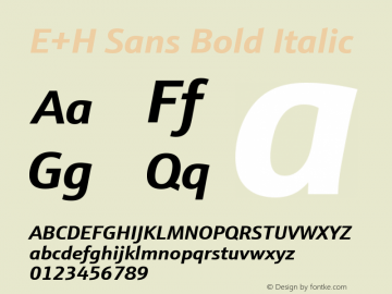 E+H Sans Bold Italic Version 3.00图片样张