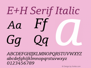 E+H Serif Italic Version 3.00图片样张