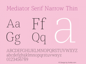 Mediator Serif Narrow Thin Version 1.0图片样张