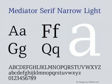 Mediator Serif Narrow Light Version 1.0图片样张